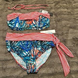 Nicole Miller 2 piece multi-size bathing suit